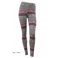 LEGGINSY SESTO SENSO MEGAN 091 S szary - różowy