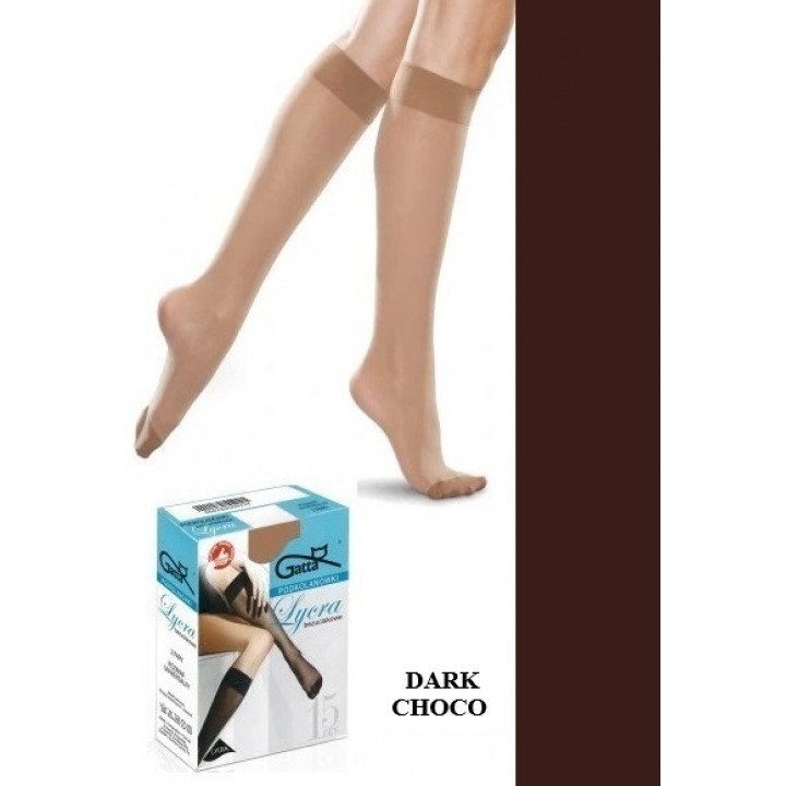 PODKOLANÓWKI GATTA LYCRA 2-PACK DARK CHOCO